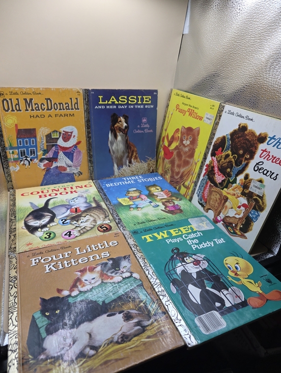 Little Golden Books Other - 8 Animal Golden Books Lot Lassie Three Bears Kittens Tweety Old MacDonald